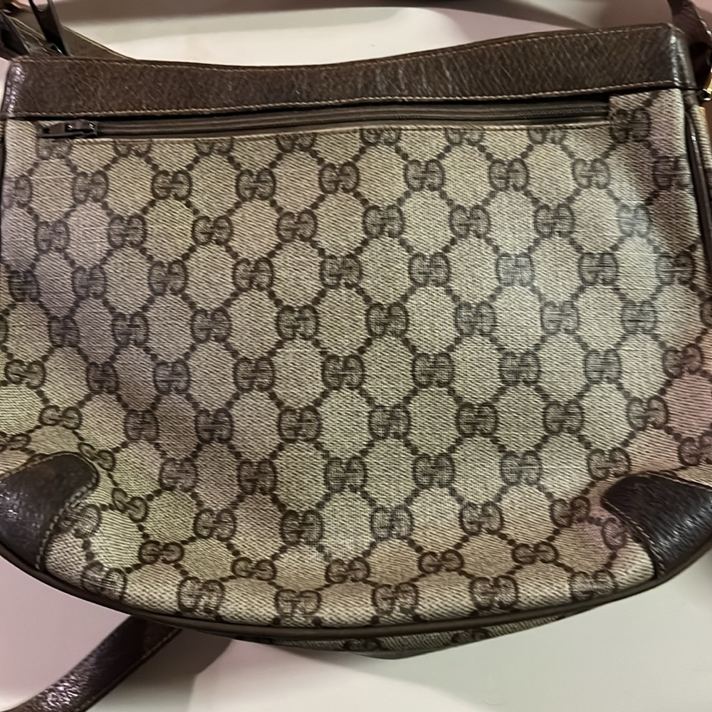 Vintage Gucci GG Crossbody/Shoulder Handbag Brown Leather - Picture 9 of 9
